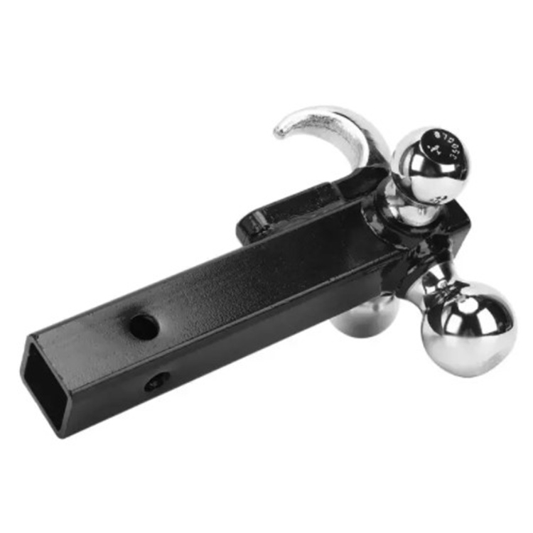 Adjustable Trailer Hitch Tri Ball Mount with Hook