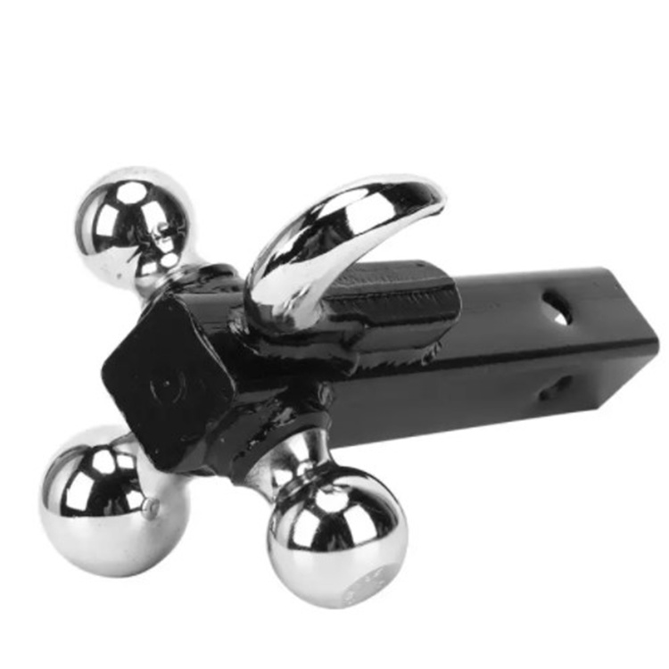 Adjustable Trailer Hitch Tri Ball Mount with Hook