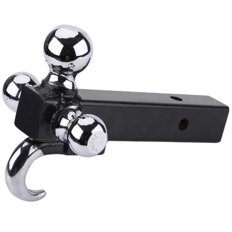 Adjustable Trailer Hitch Tri Ball Mount with Hook